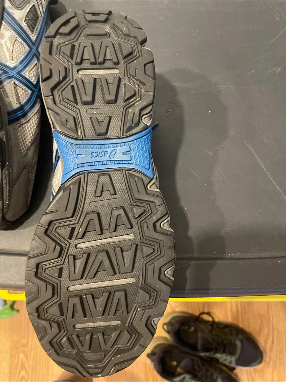 Asics Gray and Blue Men's Athletic Sneakers